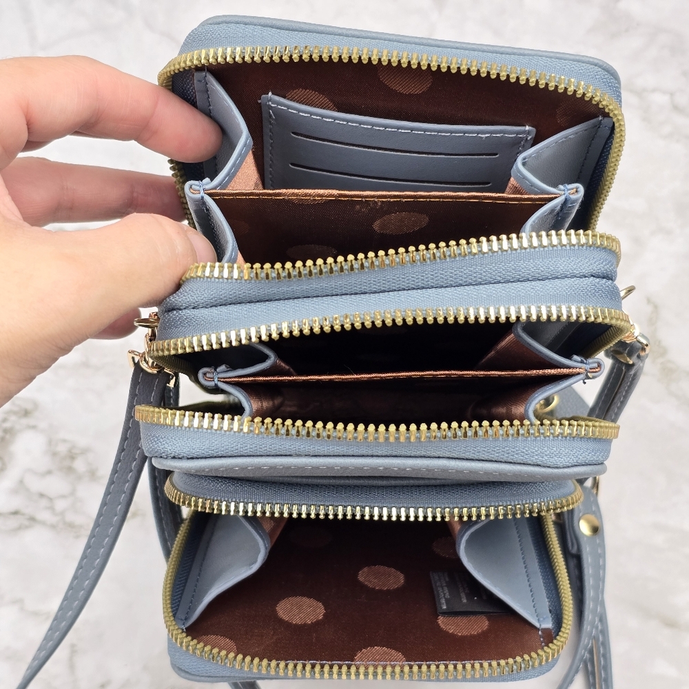 Gold and Gray Crossbody Bag with Sleek Design - Picture 8 of 12